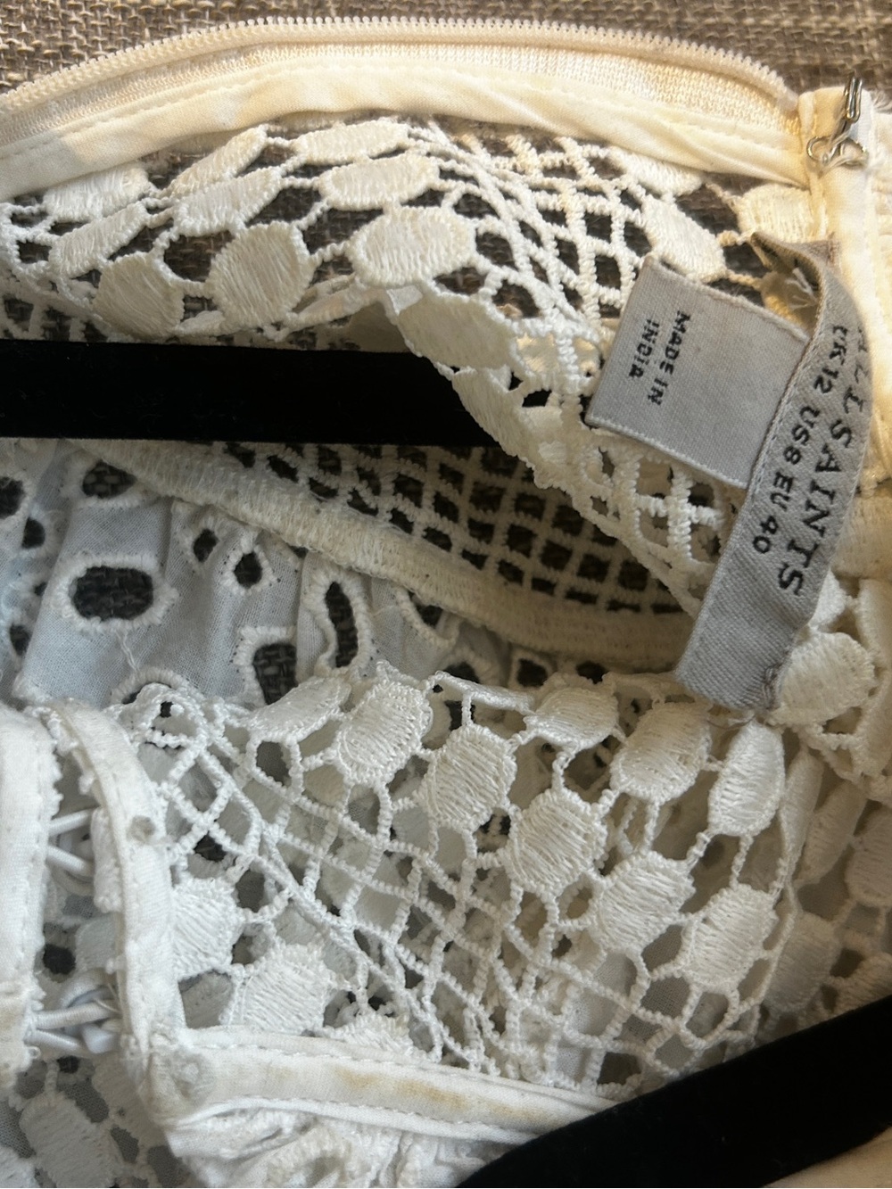 All Saints “Tila” Lace Top Sz 8 Chalk White 100% Cotton - Picture 7 of 11